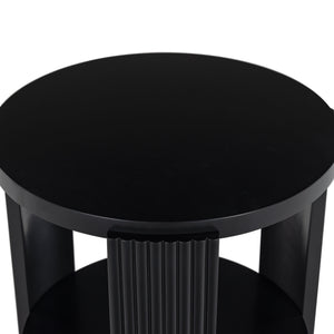 Safavieh Liabella Round Wood Accent Table - Elegant Design For Stylish Living Spaces And Timeless Décor Black Manufactured Wood ,Unsaturated Polyester Resin Sfv2202b