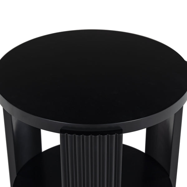 Safavieh Liabella Round Wood Accent Table - Elegant Design For Stylish Living Spaces And Timeless Décor Black Manufactured Wood ,Unsaturated Polyester Resin Sfv2202b