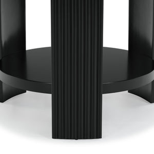 Safavieh Liabella Round Wood Accent Table - Elegant Design For Stylish Living Spaces And Timeless Décor Black Manufactured Wood ,Unsaturated Polyester Resin Sfv2202b