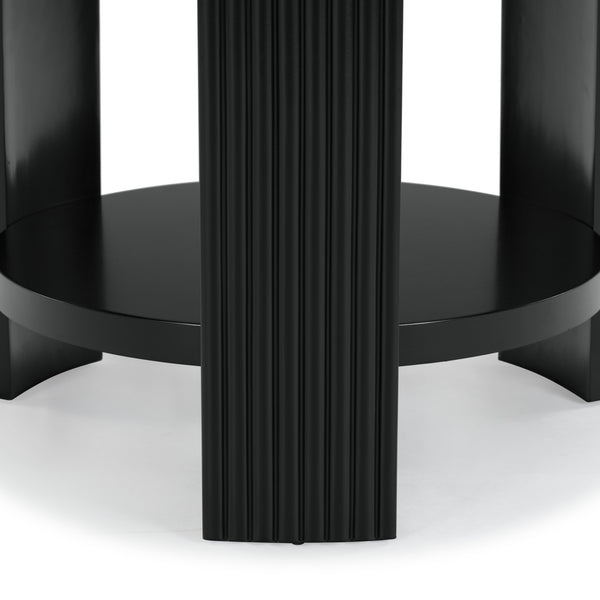 Safavieh Liabella Round Wood Accent Table - Elegant Design For Stylish Living Spaces And Timeless Décor Black Manufactured Wood ,Unsaturated Polyester Resin Sfv2202b