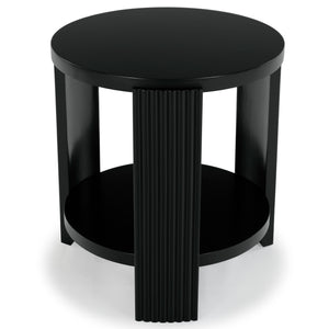 Safavieh Liabella Round Wood Accent Table - Elegant Design For Stylish Living Spaces And Timeless Décor Black Manufactured Wood ,Unsaturated Polyester Resin Sfv2202b