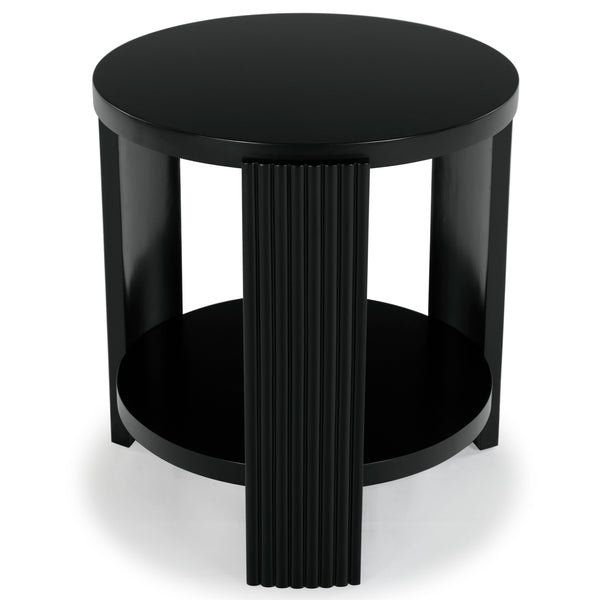 Safavieh Liabella Round Wood Accent Table - Elegant Design For Stylish Living Spaces And Timeless Décor Black Manufactured Wood ,Unsaturated Polyester Resin Sfv2202b