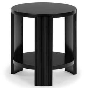 Safavieh LIABELLA Round Wood Accent Table - Modern Elegance for Living Rooms, Bedrooms, and Entryways Black SFV2202B