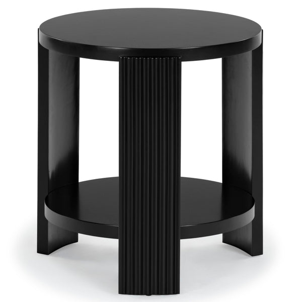 Safavieh LIABELLA Round Wood Accent Table - Modern Elegance for Living Rooms, Bedrooms, and Entryways Black SFV2202B