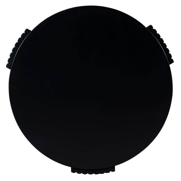 Safavieh Liabella Round Wood Accent Table - Elegant Design For Stylish Living Spaces And Timeless Décor Black Manufactured Wood ,Unsaturated Polyester Resin Sfv2202b