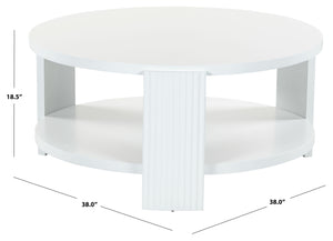 Safavieh Liabella Round Wood Coffee Table – Sophisticated Elegance For Modern Living Spaces And Gatherings White Manufactured Wood ,Unsaturated Polyester Resin Sfv2203a