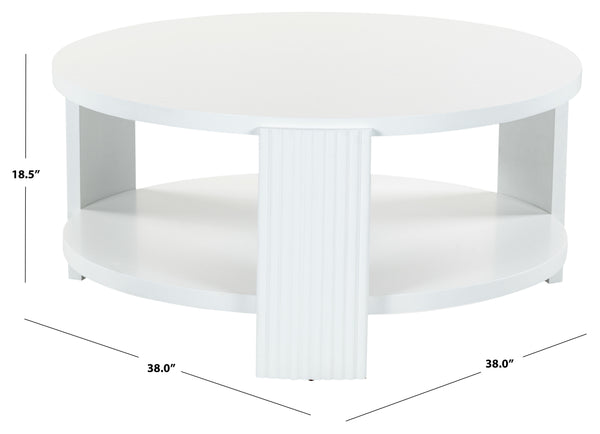 Safavieh Liabella Round Wood Coffee Table – Sophisticated Elegance For Modern Living Spaces And Gatherings White Manufactured Wood ,Unsaturated Polyester Resin Sfv2203a