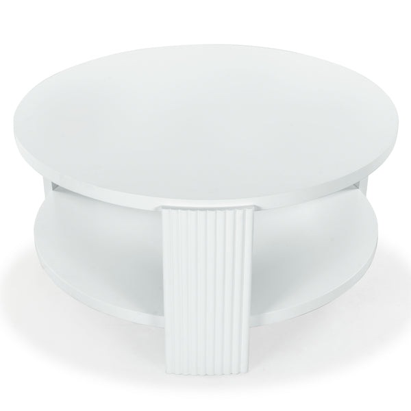 Safavieh Liabella Round Wood Coffee Table – Sophisticated Elegance For Modern Living Spaces And Gatherings White Manufactured Wood ,Unsaturated Polyester Resin Sfv2203a