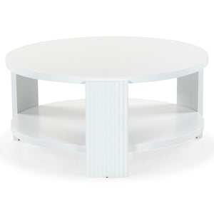Safavieh LIABELLA Round Wood Coffee Table - Modern Elegance for Your Living Space, Perfect for Entertaining White SFV2203A