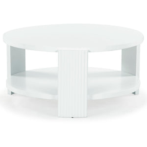 Safavieh LIABELLA Round Wood Coffee Table - Modern Elegance for Your Living Space, Perfect for Entertaining White SFV2203A