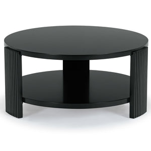 Safavieh LIABELLA Round Wood Coffee Table - Modern Elegance for Your Living Space, Perfect for Entertaining Black SFV2203B