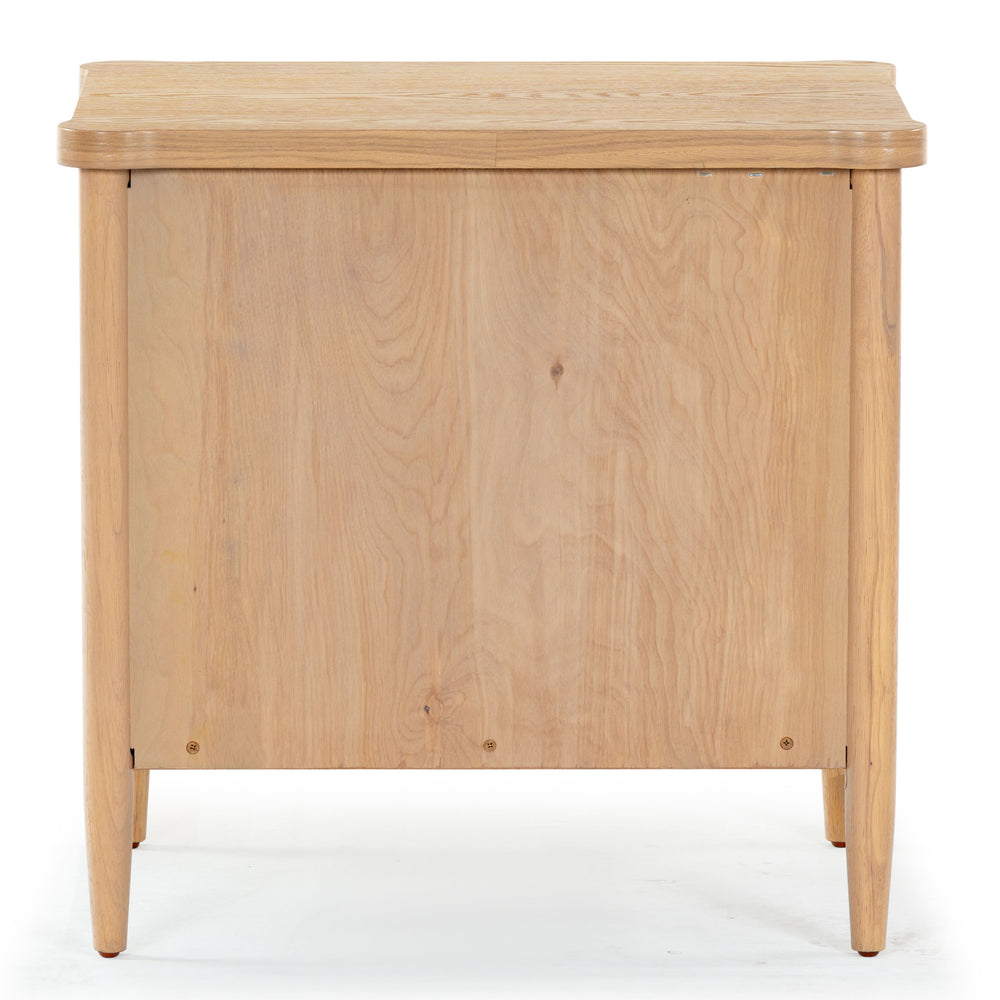 Safavieh Shelbie 1 Drawer Reeded Nightstand - Elegant Bedroom Storage Solution With Sophisticated Style Oak Wood ,Polyester Resin Drawer Fronts Sfv2204a