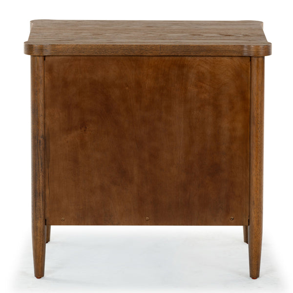 Safavieh Shelbie 1 Drawer Reeded Nightstand - Elegant Bedroom Storage Solution With Sophisticated Style Medium Oak Wood ,Polyester Resin Drawer Fronts Sfv2204c