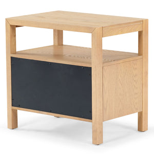 Safavieh Shelbie Elegant 2 Drawer Nightstand With Textured Reeded Fronts For Timeless Bedroom Style Oak Wood ,Polyester Resin Drawer Fronts Sfv2205a