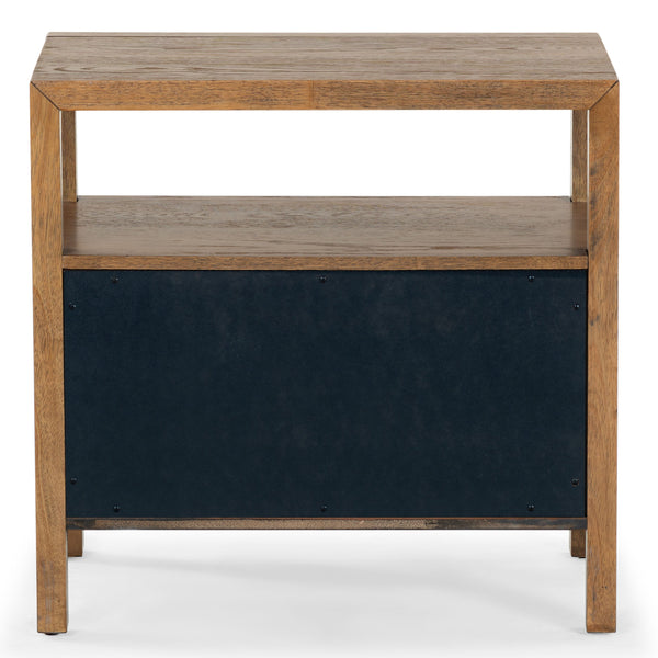 Safavieh Shelbie Elegant 2 Drawer Nightstand With Textured Reeded Fronts For Timeless Bedroom Style Medium Oak Wood ,Polyester Resin Drawer Fronts Sfv2205c