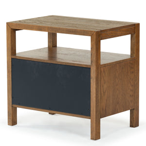 Safavieh Shelbie Elegant 2 Drawer Nightstand With Textured Reeded Fronts For Timeless Bedroom Style Medium Oak Wood ,Polyester Resin Drawer Fronts Sfv2205c