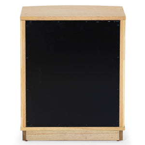 Safavieh Shelbie 3 Drawer Reeded Nightstand - Elegant Oak Design With Modern Accents For Any Bedroom Decor Oak ,Black Wood ,Polyester Resin Drawer Fronts ,Metal Sfv2206a