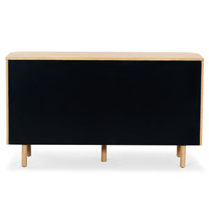 Safavieh Shelbie 6 Drawer Reeded Dresser - Elegant Oak Design With Unique Texture And Sturdy Construction Oak ,Black Wood ,Polyester Resin Drawer Fronts ,Metal Sfv2207a