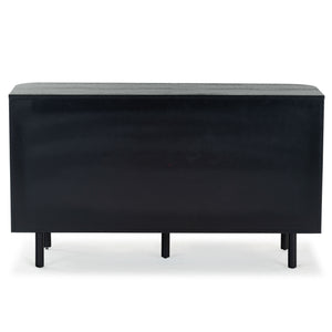 Safavieh Shelbie 6 Drawer Reeded Dresser - Elegant Oak Design With Unique Texture And Sturdy Construction Black ,Black Wood ,Polyester Resin Drawer Fronts ,Metal Sfv2207b
