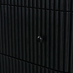 Safavieh Shelbie 6 Drawer Reeded Dresser - Elegant Oak Design With Unique Texture And Sturdy Construction Black ,Black Wood ,Polyester Resin Drawer Fronts ,Metal Sfv2207b