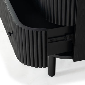 Safavieh Shelbie 6 Drawer Reeded Dresser - Elegant Oak Design With Unique Texture And Sturdy Construction Black ,Black Wood ,Polyester Resin Drawer Fronts ,Metal Sfv2207b