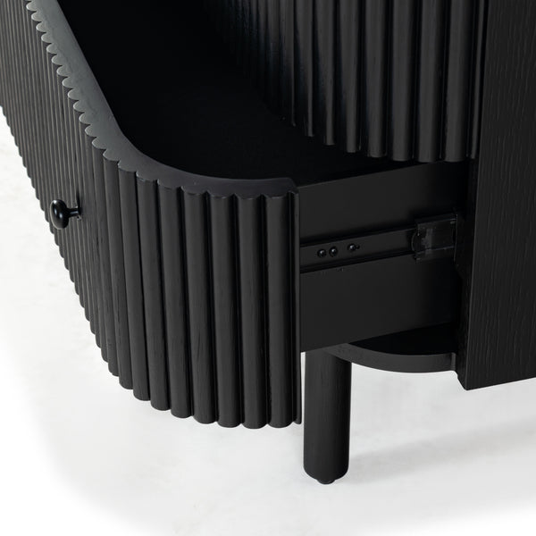 Safavieh Shelbie 6 Drawer Reeded Dresser - Elegant Oak Design With Unique Texture And Sturdy Construction Black ,Black Wood ,Polyester Resin Drawer Fronts ,Metal Sfv2207b