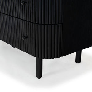 Safavieh Shelbie 6 Drawer Reeded Dresser - Elegant Oak Design With Unique Texture And Sturdy Construction Black ,Black Wood ,Polyester Resin Drawer Fronts ,Metal Sfv2207b