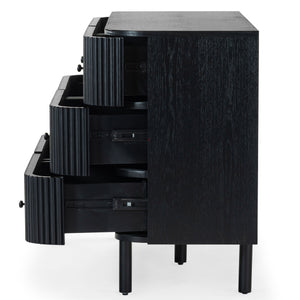 Safavieh Shelbie 6 Drawer Reeded Dresser - Elegant Oak Design With Unique Texture And Sturdy Construction Black ,Black Wood ,Polyester Resin Drawer Fronts ,Metal Sfv2207b
