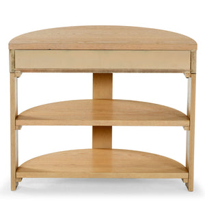 Safavieh Shelbie Reeded Half Moon Console Table – Elegant Design With Unique Drawer Fronts For Any Room Oak ,Black Wood ,Polyester Resin Drawer Fronts ,Metal Sfv2208a