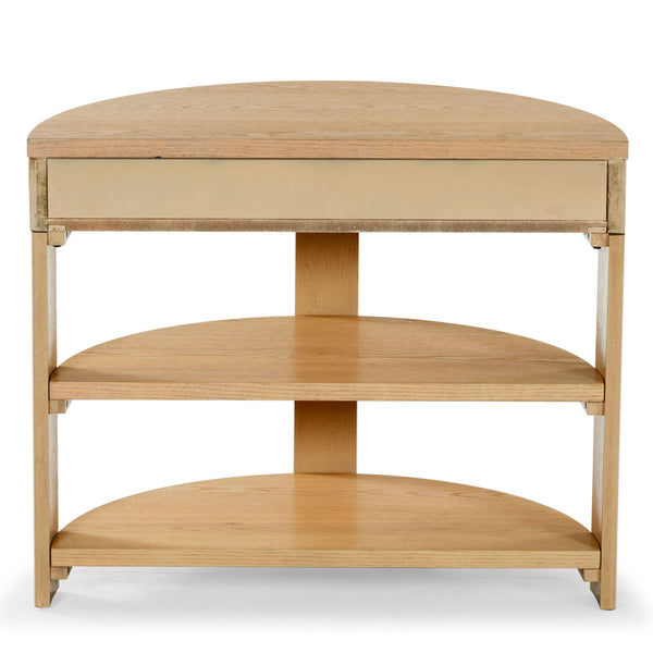 Safavieh Shelbie Reeded Half Moon Console Table – Elegant Design With Unique Drawer Fronts For Any Room Oak ,Black Wood ,Polyester Resin Drawer Fronts ,Metal Sfv2208a