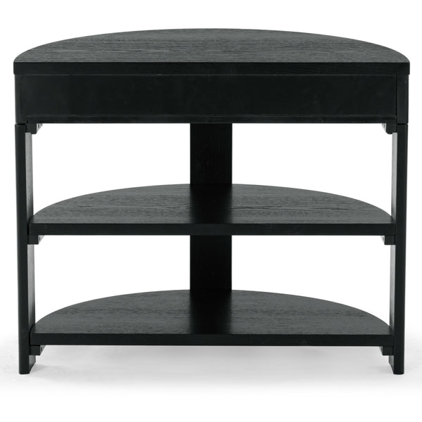 Safavieh Shelbie Reeded Half Moon Console Table – Elegant Design With Unique Drawer Fronts For Any Room Black ,Black Wood ,Polyester Resin Drawer Fronts ,Metal Sfv2208b