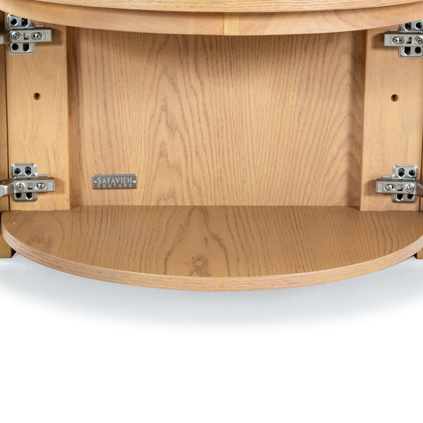 Safavieh Shelbie Reeded Oval Coffee Table - Elegant Wood Design For Stylish Living Room Décor And Functionality Oak Wood ,Polyester Resin Drawer Fronts Sfv2209a