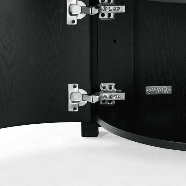 Safavieh Shelbie Reeded Oval Coffee Table - Elegant Wood Design For Stylish Living Room Décor And Functionality Black Wood ,Polyester Resin Drawer Fronts Sfv2209b