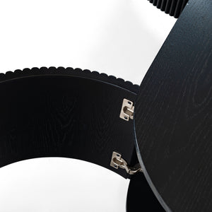 Safavieh Shelbie Reeded Oval Coffee Table - Elegant Wood Design For Stylish Living Room Décor And Functionality Black Wood ,Polyester Resin Drawer Fronts Sfv2209b