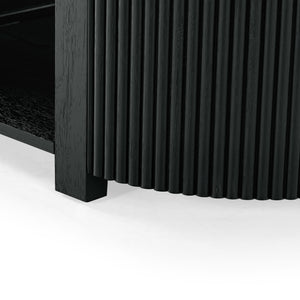 Safavieh Shelbie Reeded Oval Coffee Table - Elegant Wood Design For Stylish Living Room Décor And Functionality Black Wood ,Polyester Resin Drawer Fronts Sfv2209b