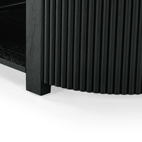 Safavieh Shelbie Reeded Oval Coffee Table - Elegant Wood Design For Stylish Living Room Décor And Functionality Black Wood ,Polyester Resin Drawer Fronts Sfv2209b