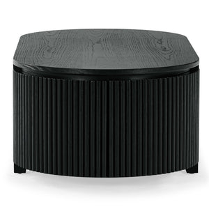 Safavieh SHELBIE Reeded Oval Coffee Table - Elegant Living Room Centerpiece with Stylish Wood and Resin Design Black SFV2209B