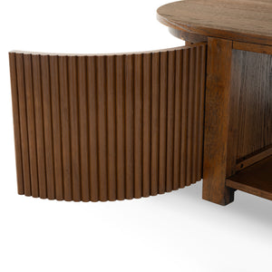 Safavieh Shelbie Reeded Oval Coffee Table - Elegant Wood Design For Stylish Living Room Décor And Functionality Medium Oak Wood ,Polyester Resin Drawer Fronts Sfv2209c