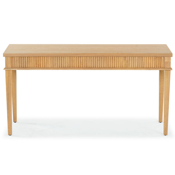 Safavieh Shelbie 1 Drawer Reeded Desk - Elegant Modern Design With Stylish Accents For Your Workspace Oak ,Black Wood ,Polyester Resin Drawer Fronts ,Metal Sfv2211a