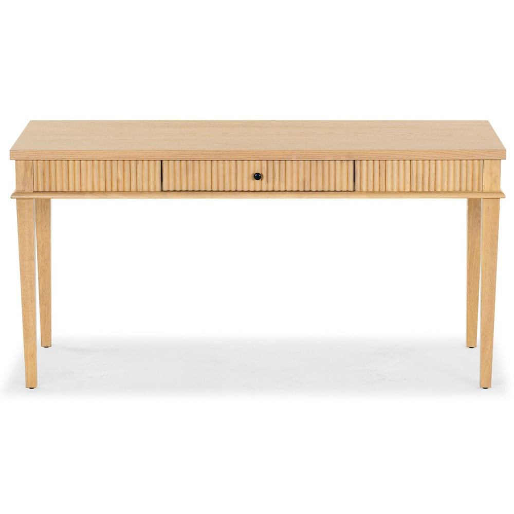 Safavieh SHELBIE 1 Drawer Reeded Desk – Modern Stylish Workspace with Smooth-Glide Drawer & Spacious Surface Oak / Black SFV2211A