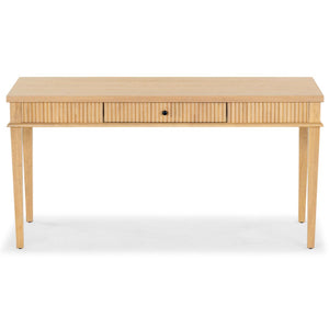 Safavieh SHELBIE 1 Drawer Reeded Desk – Modern Stylish Workspace with Smooth-Glide Drawer & Spacious Surface Oak / Black SFV2211A