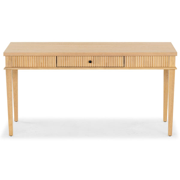 Safavieh SHELBIE 1 Drawer Reeded Desk – Modern Stylish Workspace with Smooth-Glide Drawer & Spacious Surface Oak / Black SFV2211A