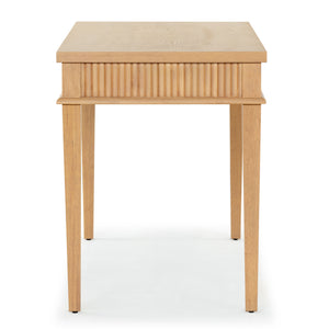 Safavieh Shelbie 1 Drawer Reeded Desk - Elegant Modern Design With Stylish Accents For Your Workspace Oak ,Black Wood ,Polyester Resin Drawer Fronts ,Metal Sfv2211a