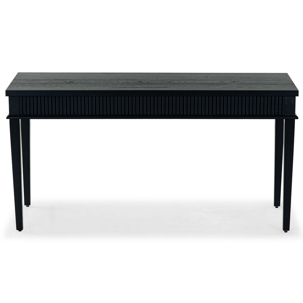 Safavieh Shelbie 1 Drawer Reeded Desk - Elegant Modern Design With Stylish Accents For Your Workspace Black ,Black Wood ,Polyester Resin Drawer Fronts ,Metal Sfv2211b