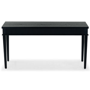 Safavieh Shelbie 1 Drawer Reeded Desk - Elegant Modern Design With Stylish Accents For Your Workspace Black ,Black Wood ,Polyester Resin Drawer Fronts ,Metal Sfv2211b