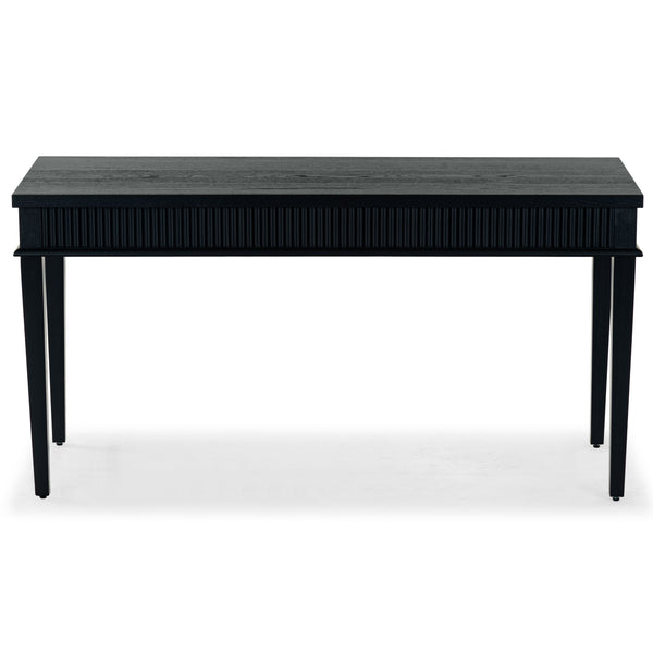 Safavieh Shelbie 1 Drawer Reeded Desk - Elegant Modern Design With Stylish Accents For Your Workspace Black ,Black Wood ,Polyester Resin Drawer Fronts ,Metal Sfv2211b