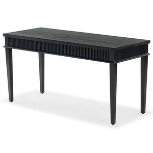 Safavieh Shelbie 1 Drawer Reeded Desk - Elegant Modern Design With Stylish Accents For Your Workspace Black ,Black Wood ,Polyester Resin Drawer Fronts ,Metal Sfv2211b