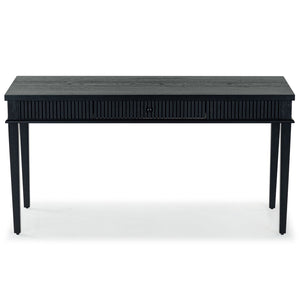 Safavieh SHELBIE 1 Drawer Reeded Desk – Modern Stylish Workspace with Smooth-Glide Drawer & Spacious Surface Black / Black SFV2211B