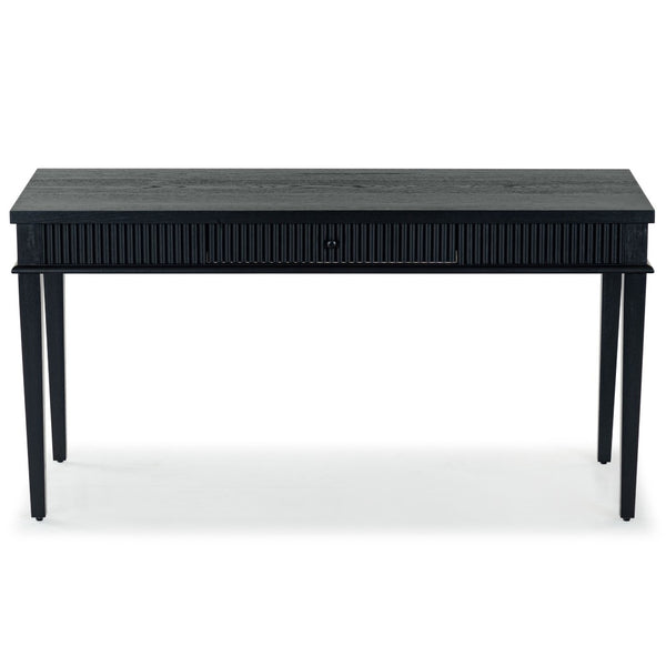 Safavieh SHELBIE 1 Drawer Reeded Desk – Modern Stylish Workspace with Smooth-Glide Drawer & Spacious Surface Black / Black SFV2211B