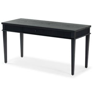 Safavieh Shelbie 1 Drawer Reeded Desk - Elegant Modern Design With Stylish Accents For Your Workspace Black ,Black Wood ,Polyester Resin Drawer Fronts ,Metal Sfv2211b